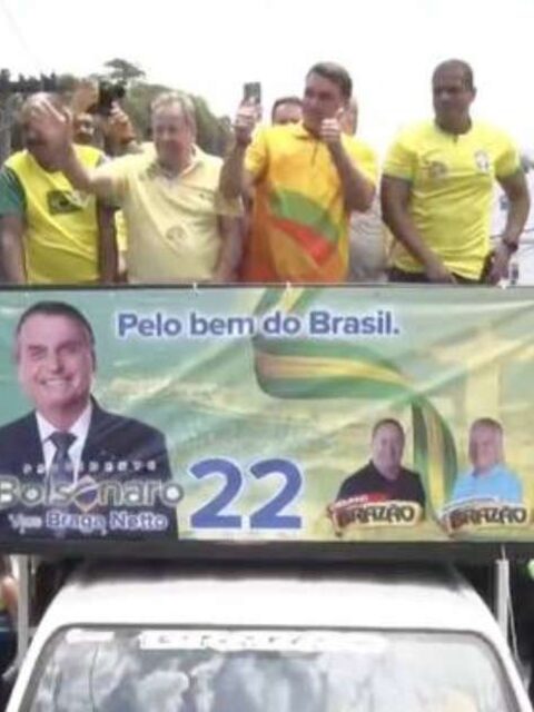 Carreata pró-Bolsonaro no Rio com Chiquinho Brazão e Flávio Bolsonaro